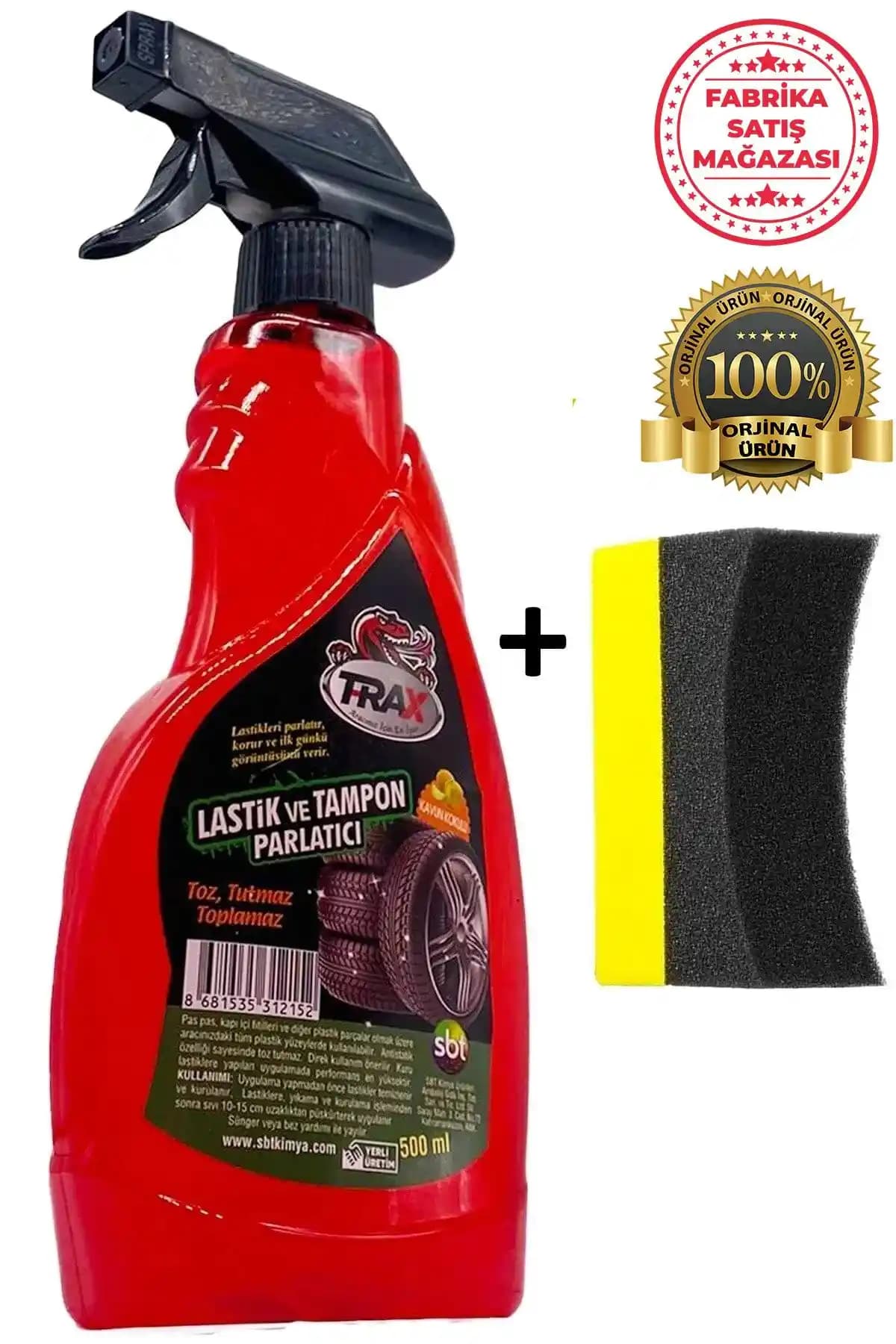 T-RAX Lastik Parlatıcı Tampon Cilası ve Lastik Süngeri ile Aracınızın Görünümünü Yenileyin