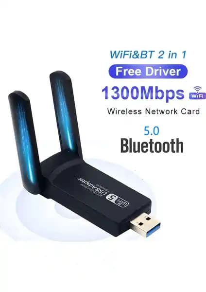 Airstorr Çift Antenli Wi-Fi Adaptörü BT5.0 USB 3.0 Hızlı ve Güvenilir İnternet Bağlantısı