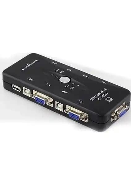 Alfais 4210 4 Port USB KVM Switch Çoklayıcı: Çoklu Bilgisayar Yönetimi İçin Pratik Çözüm