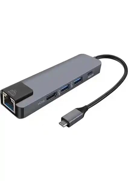 Alfais 4332 USB Type-C Çok Fonksiyonlu Çevirici Adaptör Yüksek Performanslı Bağlantı