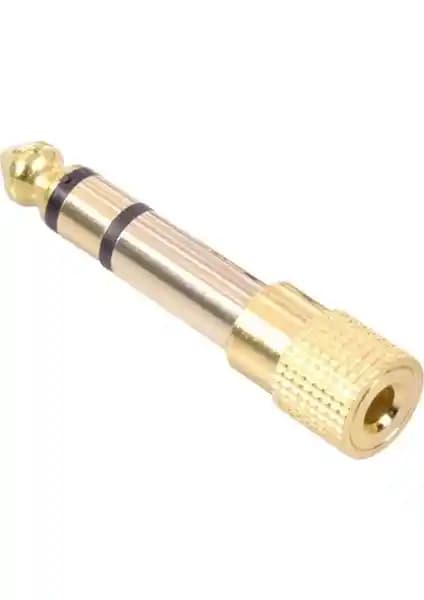 Alfais 4458 6.3 mm Erkek - 3.5 mm Dişi Jak Adaptörü Ses ve Bağlantı Çözümü