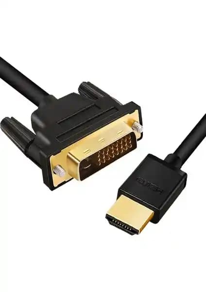 Alfais 4633 HDMI DVI Çevirici Kablo 3 Metre Çift Yönlü Yüksek Kalite Bağlantı