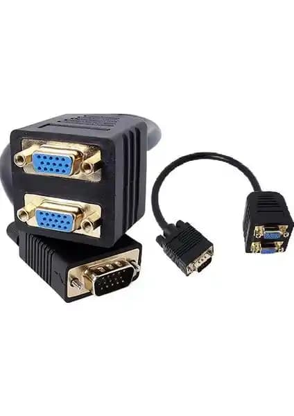 Alfais 4707 VGA Y Kablosu Çoklayıcı Switch Splitter ile Çoklu Monitör Kullanımı