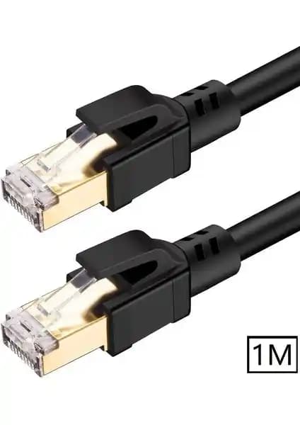 Alfais 5214 Cat8 Ethernet Kablosu 1 Metre 40 Gbps Hız ve Yüksek Bant Genişliği
