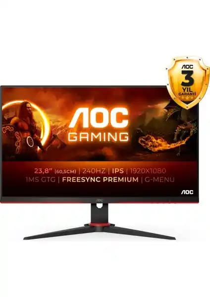 AOC 24G2ZE 23,8 inç 240Hz IPS Monitör ile Yüksek Performans ve Akıcı Oyun Deneyimi