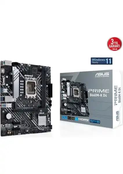 ASUS Prime B660M-K D4 Anakart: Yüksek Performans ve Güvenilirlik Sunan Modern Anakart