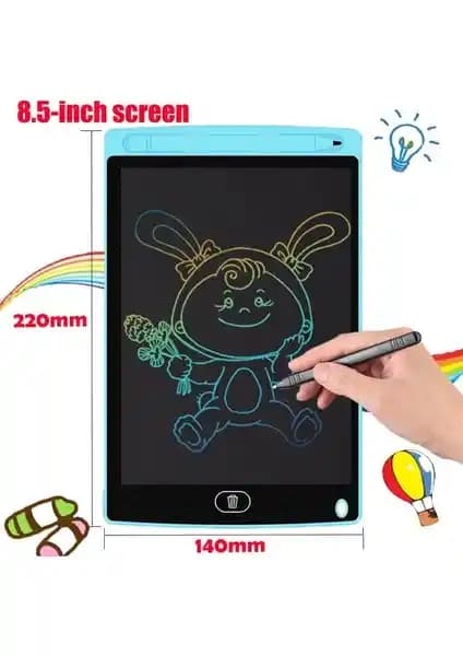 Bizimevde 8,5'' LCD Çizim ve Yazı Tableti Çocuklar ve Yetişkinler İçin Pratik Dijital Çizim Aracı