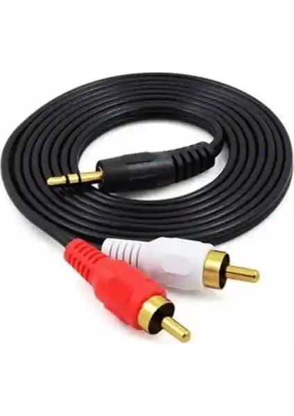 Boblov 1.5 Metre Stereo Ses Kablosu 3.5 mm ve RCA Bağlantı Seçenekleriyle Yüksek Kalite