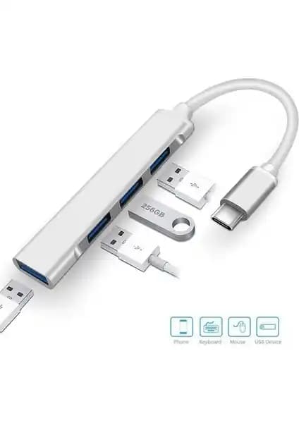 Comse Macbook 4 Port USB 3.0 Hub: Çok Amaçlı ve Şık Bağlantı Çözümü