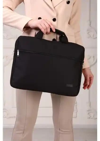 D'Vers 15.6 İnç Siyah Evrak Bilgisayar Çantası İş ve Günlük Kullanım İçin Uygun