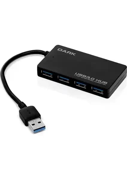 Dark Connect Master 4 Port USB 3.0 USB Hub Çoklayıcı ile Hızlı ve Güçlü Bağlantı Çözümleri