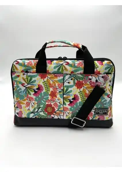 Differ 15.6'' Çiçek Desen Laptop Çantası: Şık ve Dayanıklı Seyahat ve Günlük Kullanım Çözümü
