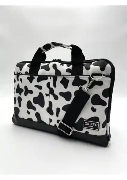 Differ Studio 15.6 İnç İnek Desenli Notebook Çantası Şık ve Dayanıklı Taşıma Çözümü