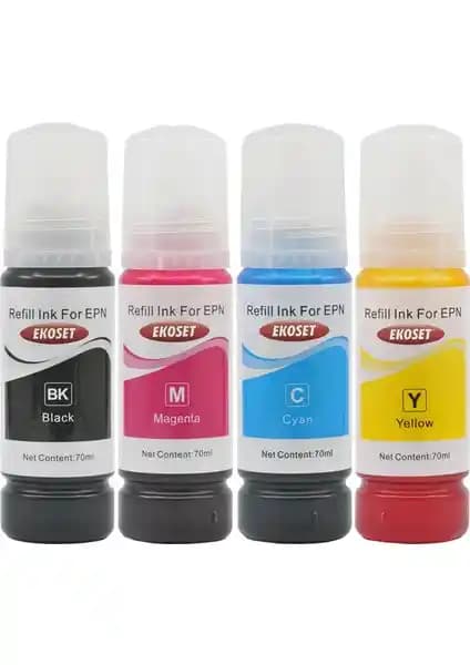 Ekoset Epson 103 Ecotank Uyumlu Muadil Mürekkep Seti Yüksek Performans ve Ekonomik Çözüm