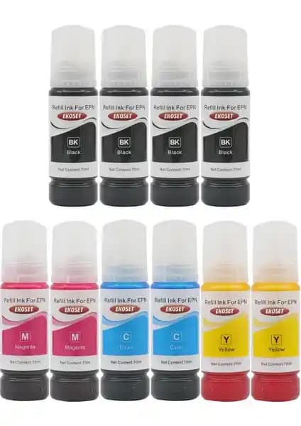 Ekoset Epson 103 L3250 L3251 L3260 L3266 Uyumlu Muadil Mürekkep Seti