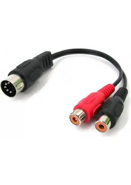 Ethic Din 5 Pin To 2 Rca Dişi Çevirici: Ses ve Görüntü Bağlantıları İçin Uygun Adaptör