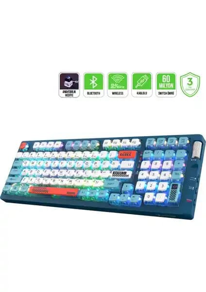 Gamepower Sense RGB Mekanik Klavye: Çok Yönlü Bağlantı ve Özelleştirilebilir Tasarım