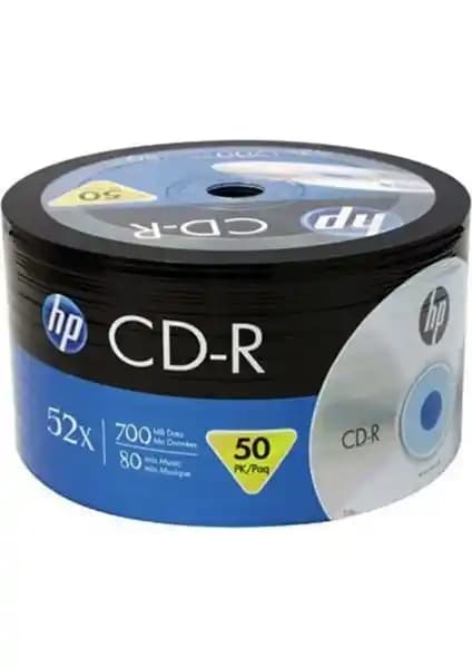 HP Boş CD 50'li Paket CD-R 52X 700 MB Veri Saklama ve Yedekleme Çözümü