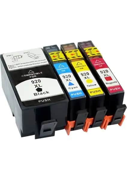 HP Officejet 7500A Uyumlu Muadil Kartuş Seti 4 Renkli ve Siyah Yüksek Kapasiteli