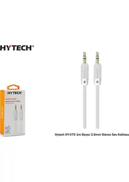 Hytech HY-X70 1m Beyaz 3.5mm Stereo Ses Kablosu Kaliteli ve Dayanıklı Tasarım