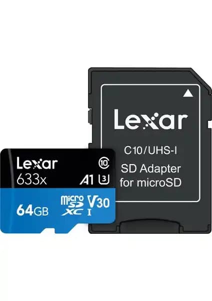 Lexar 633X 64GB microSDXC Hafıza Kartı: Yüksek Hız ve Güvenilirlik Sağlayan Depolama Çözümü