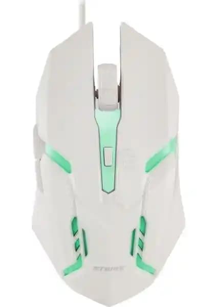MF Product Strike 0191 RGB Kablolu Gaming Mouse Beyaz Yüksek Hassasiyet ve Renkli Aydınlatma