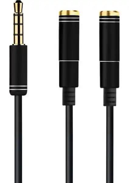 Microcase 3.5 mm Çift Çıkışlı Kulaklık Çoğaltıcı Kablo Pratik ve Şık Ses Çözümü