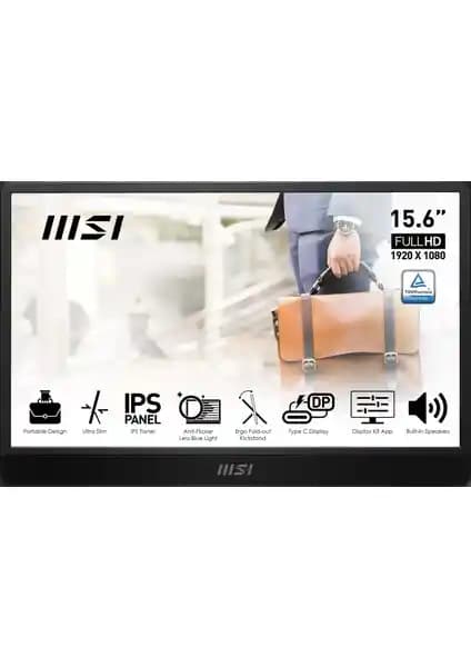 MSI 15.6 İnç PRO MP161 Monitör: Mobilite ve Çok Yönlü Kullanım İçin Profesyonel Çözüm