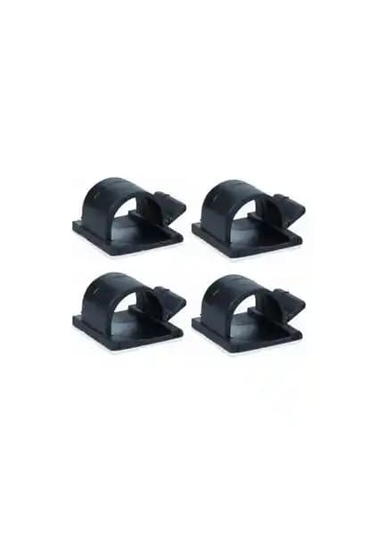 Mykablo Yapışkanlı Kablo Tutucu Klips 25x25 Siyah Pratik ve Dayanıklı Kablo Düzenleme Çözümü