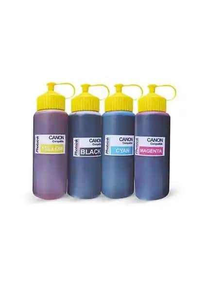 Photoink Canon Uyumlu 4 Renk 500 Ml Mürekkep Seti Yüksek Kalite ve Ekonomik Çözüm