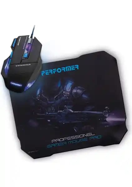 Polosmart Performer PGM-7 Oyuncu Mouse ve Mouse Pad Seti Yüksek Performans İçin