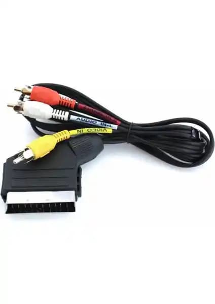 Powermaster Scart Tos 3 RCA Kablo Yüksek Kaliteli Bağlantı Çözümü