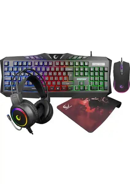 Rampage KM-404 Argentı Rainbow USB Oyun Seti: Çok Fonksiyonlu ve Estetik Tasarım