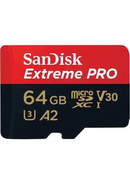 SanDisk Extreme PRO 64GB MicroSDXC UHS-1 A2: Yüksek Hızlı ve Güvenilir Hafıza Kartı