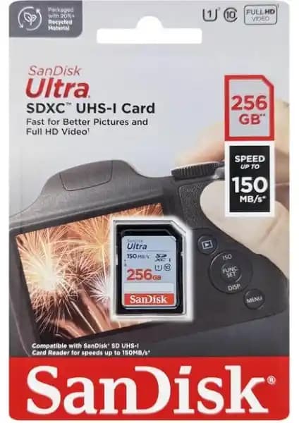 SanDisk Ultra 256GB SDHC/SDXC UHS-I Hafıza Kartı Yüksek Kapasite ve Performans Sunar