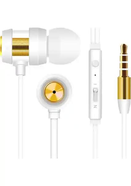 Snopy SN-J01 Mobil Uyumlu Kulak İçi Kulaklık Beyaz ve Altın Renk Seçenekleriyle