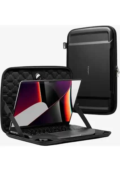 Spigen Rugged Armor Pro Pouch Black MacBook Pro 16'' ve 15'' için dayanıklı ve şık taşıma çantası