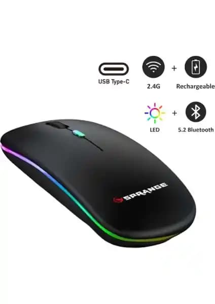 Sprange SRM1 RGB LEDli Şarjlı Kablosuz Mouse: Ergonomik ve Uzun Ömürlü Kullanım