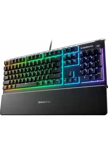 SteelSeries Apex 3 IP32 RGB Kablolu Oyuncu ve Ofis Kullanımı İçin Dayanıklı Klavye