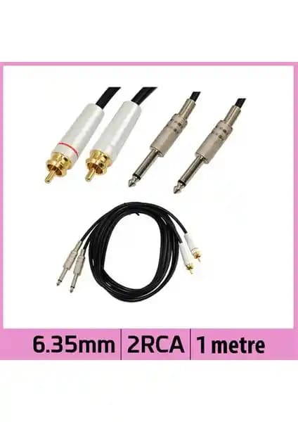 Ti-mesh 2 X 6.35Mm Mono 2 Rca Aux Ses Kablosu 1 Metre Profesyonel ve Dayanıklı Tasarım