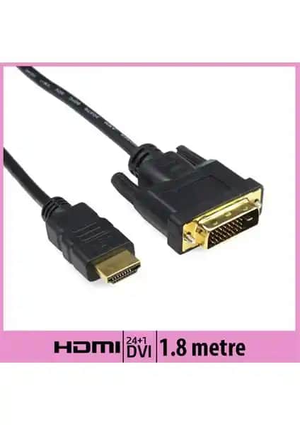 Ti-Mesh HDMi To DVI (24+1) Kablosu Yüksek Çözünürlüklü Görüntü ve Ses Aktarımı İçin Uygun