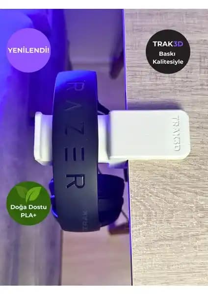 Trak3D Asılabilir Kulaklık Standı Beyaz - Modern ve Dayanıklı Masa Düzeni Çözümü