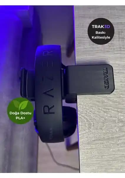 Trak3D Asılabilir Kulaklık Standı Siyah Modern ve Dayanıklı Masaüstü Aksesuarı