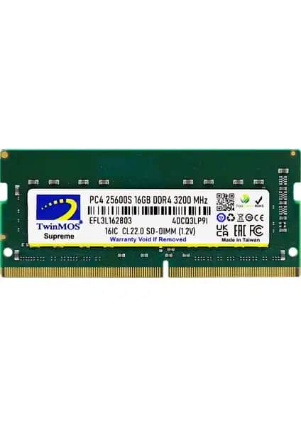 TwinMos DDR4 16GB 3200MHz Notebook RAM ile Yüksek Performans ve Güvenilirlik