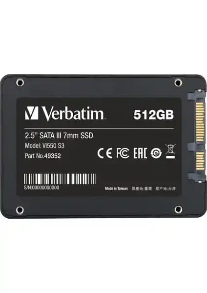 Verbatim Vi550 S3 512GB SSD: Yüksek Performans ve Güvenilirlik Sunan Depolama Çözümü