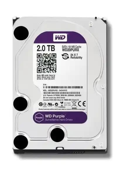 WD Purple 2 TB 3.5 İnç Güvenlik Harddiskleri Güvenilir ve Yüksek Kapasiteli Depolama Çözümü