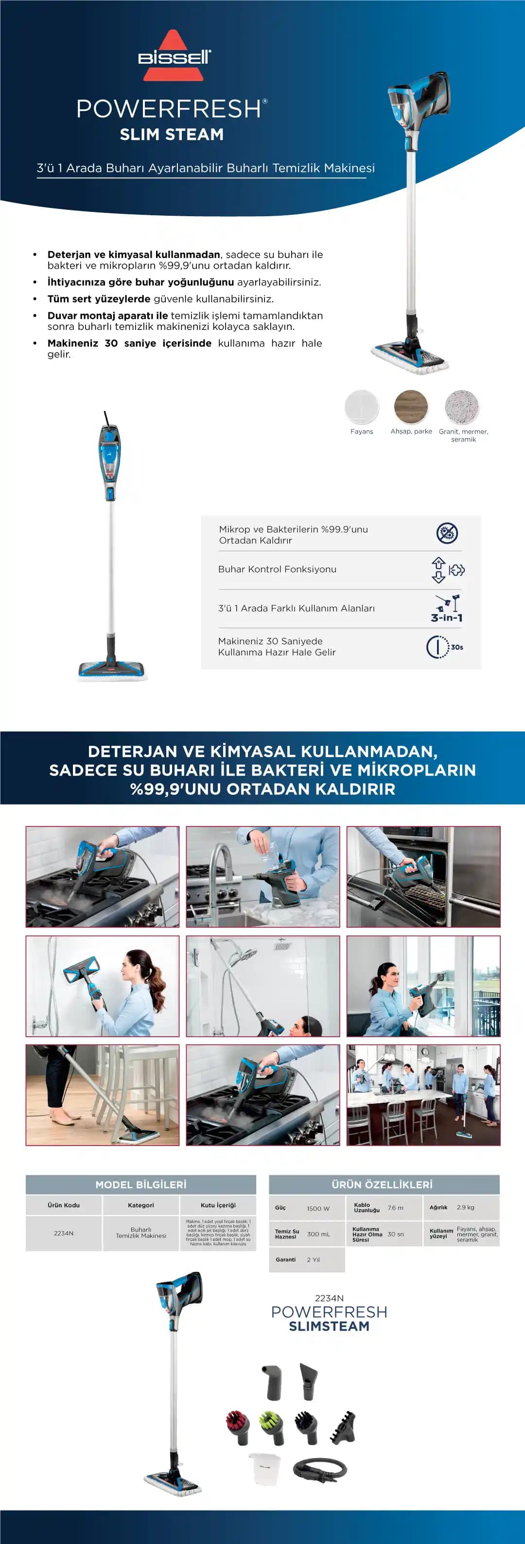 Bissell PowerFresh Slim Steam 3'ü Bir Arada Buharlı Temizlik Makinesi İncelemesi