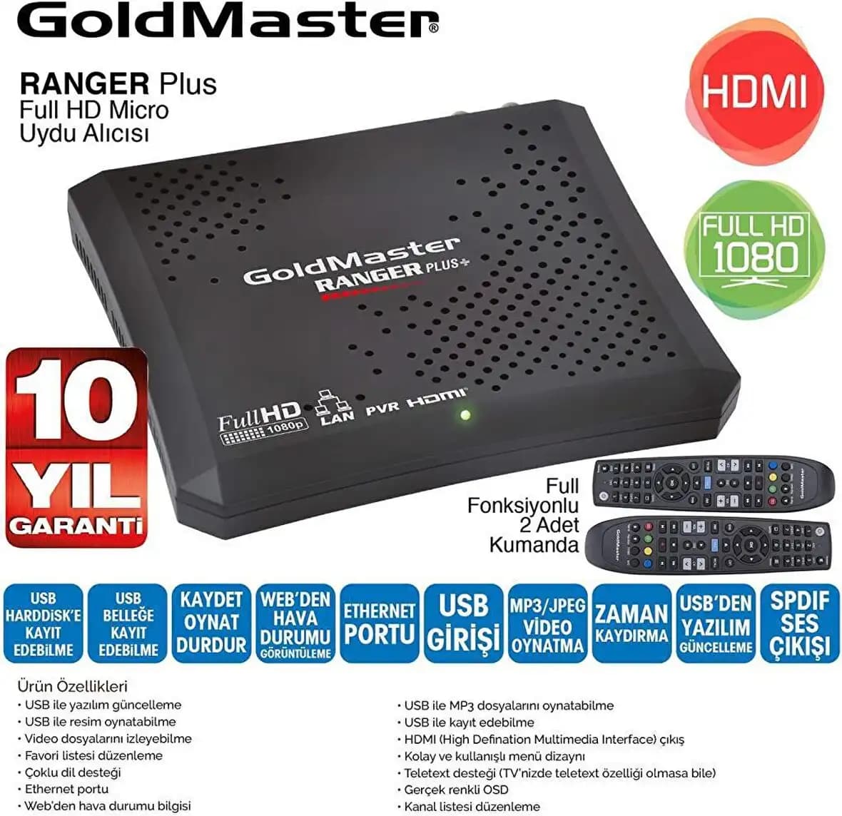 Goldmaster Ranger Plus Full HD Uydu Alıcısı ile Evde Yüksek Kaliteli Eğlence Deneyimi