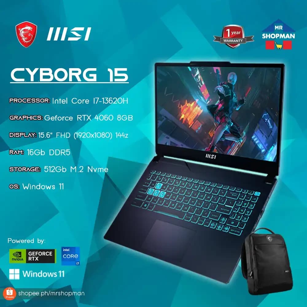 MSI Cyborg 15 A13VF: Oyun ve Profesyonel Kullanım İçin Güçlü Dizüstü Bilgisayar