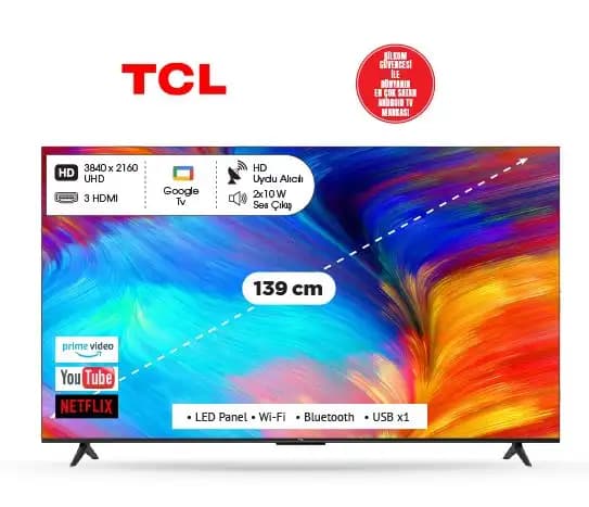 TCL 55 inç televizyonlar: yüksek görüntü kalitesi ve akıllı özelliklerle ev eğlencesini artırın